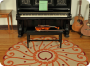 Petals 6'x6' Round Area Rug in Orange